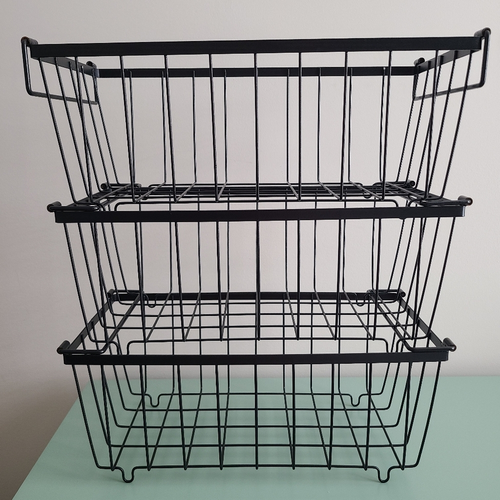 Stackable Wire Baskets Set Of 3
